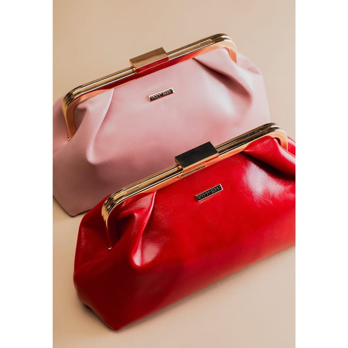 Wittchen Dames handtas van imitatieleer met sluiting, roze, eco-leer