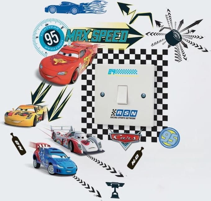 Muurstickers Cars - Lichtschakelaar
