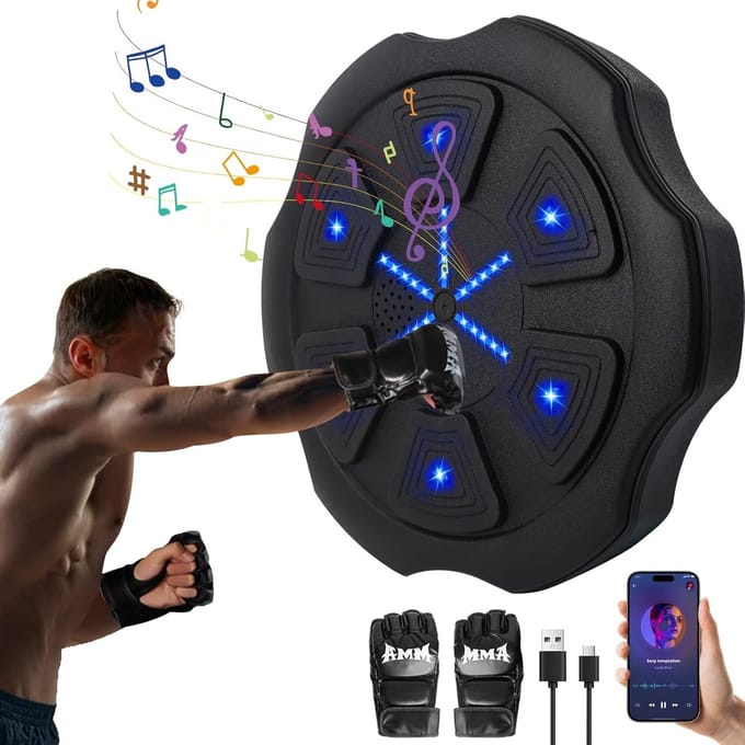 Muzikale boksmachine met Bluetooth en dynamische lichteffecten voor training