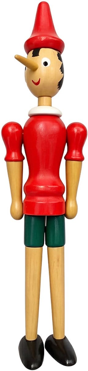 Clayre & Eef Beeld Pinokkio Rood Hout