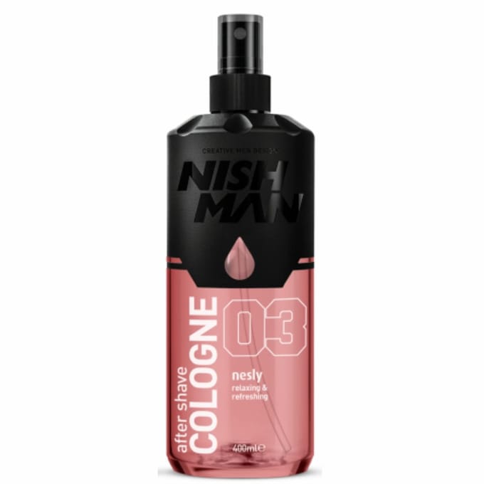 Nishman After Shave Cologne 03 Nesly 400 ml, Heliotrope & Hibiscus Spray Heren