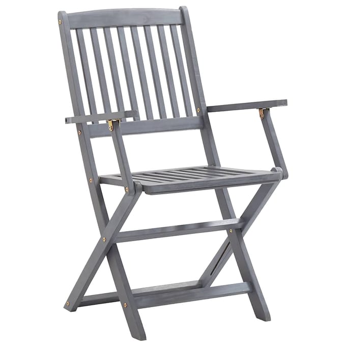 vidaXL - Inklapbare - stoelen - 8 - st - met - kussens - massief - acaciahout