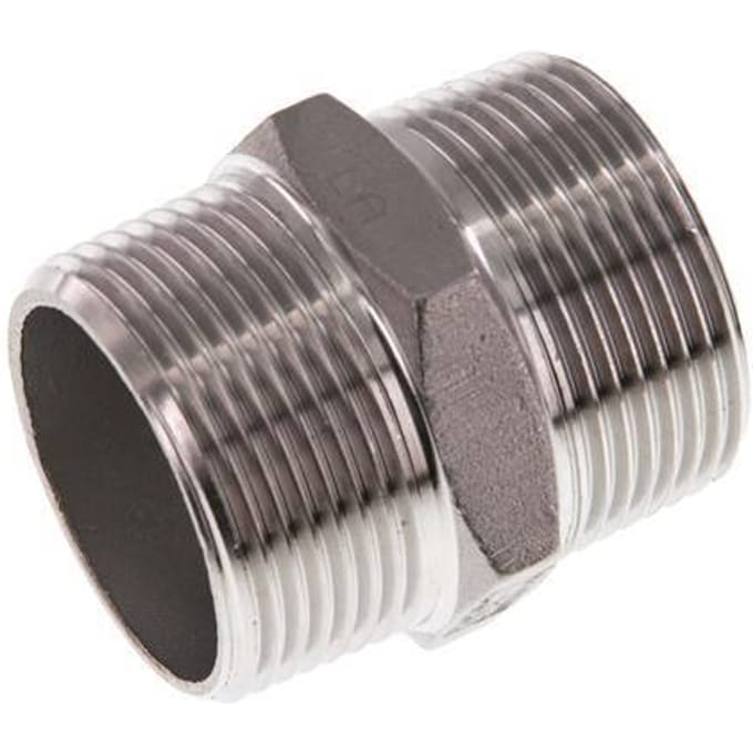 R 1 1/4'' RVS Borstnippel 16 Bar