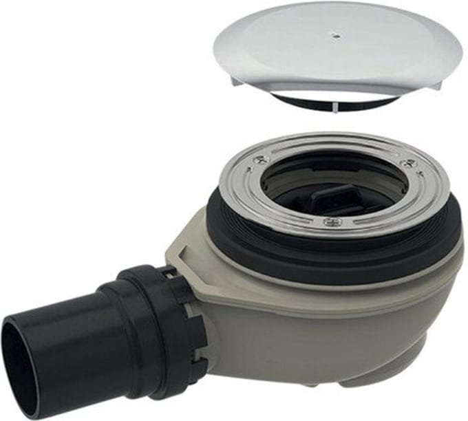 Geberit douchesifon - voor douchebak - met afvoeropening D - 90mm - voor douchebak - zonder overloop - verchroomd chroom