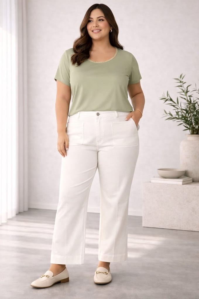 YEST CURVE Liora Tops - Botanic Green - maat X-0(44)