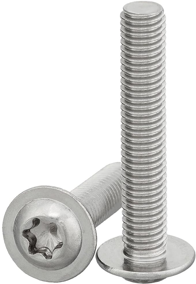 Lenskopschroef met flens - Platte kopschroef Torx - Machinebouw bevestigen - Geïntegreerde sluitring - M6 x 75 mm - Roestvrij staal