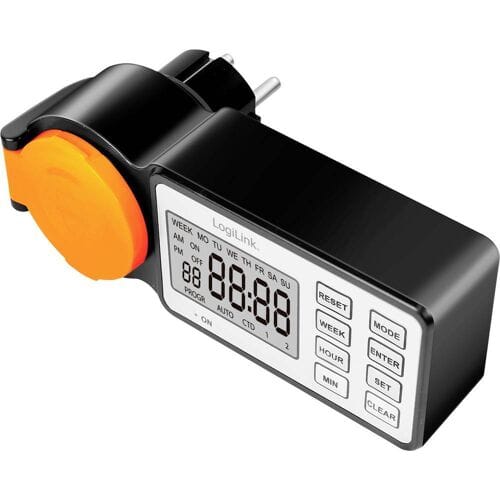 LogiLink ET0016 Schakelklok Digitaal IP44 Countdown-functie, AAN/UIT-programma, Timer-functie