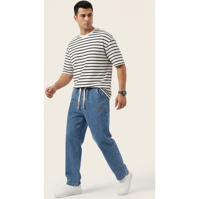 Elastische Taille Denim Broek