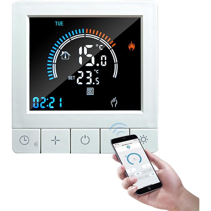 Programmeerbare Digitale Thermostaat met Kinderslot WiFi LCD Scherm NTC Sensor Elektrische Verwarming Warm E-1 black