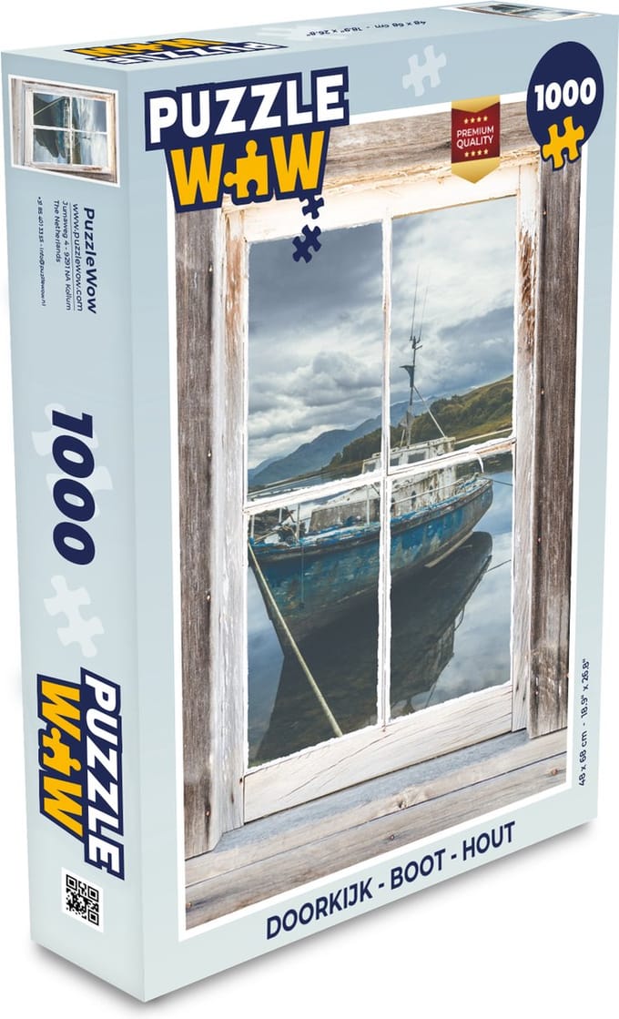 Puzzel Doorkijk - Boot - Hout - Legpuzzel - Puzzel 1000 stukjes volwassenen