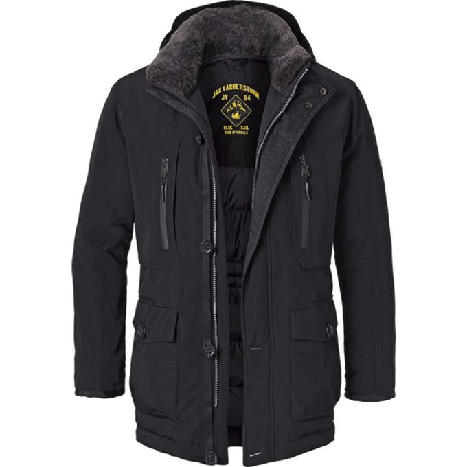 Jan Vanderstorm herren Functioneel Jack - 60 - zwart - Plus Size