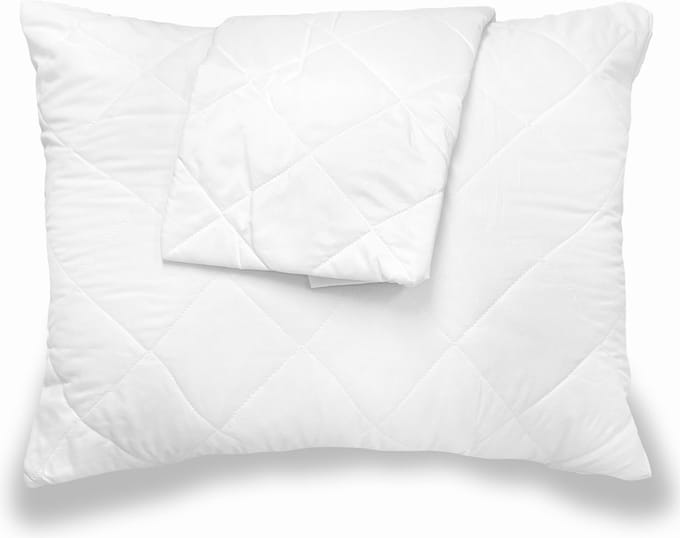 Gewatteerde Kussensloop Katoen Wit/Creme - 60x70 - Antibacteriëel kussensloop - Kussen Beschermer - kussensloop Met rits - Gewatteerde Kussensloop - Kussenbeschermer - Kussenslopen