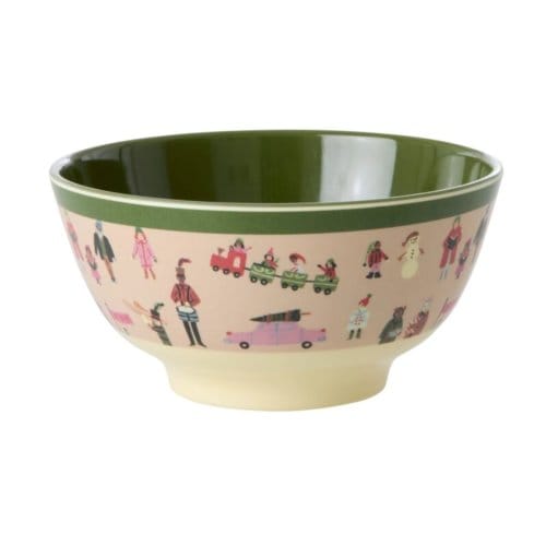 Rice melamine kom met roze kerstprint, 700 ml