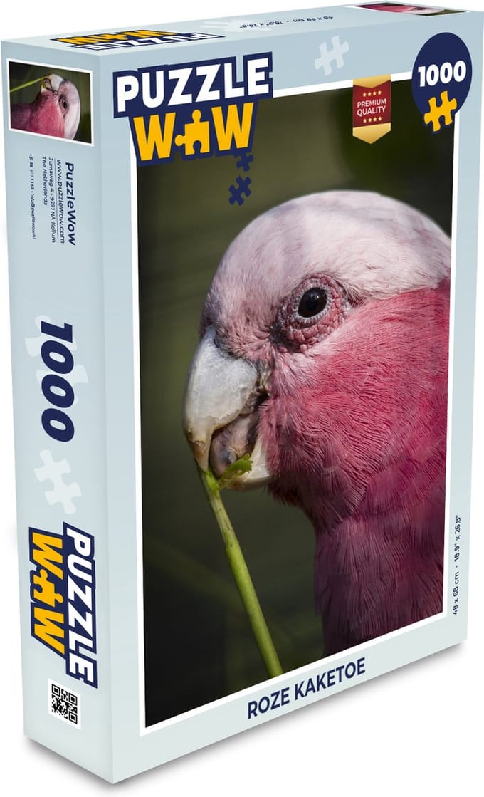 Puzzel Roze kaketoe - Legpuzzel - Puzzel 1000 stukjes volwassenen