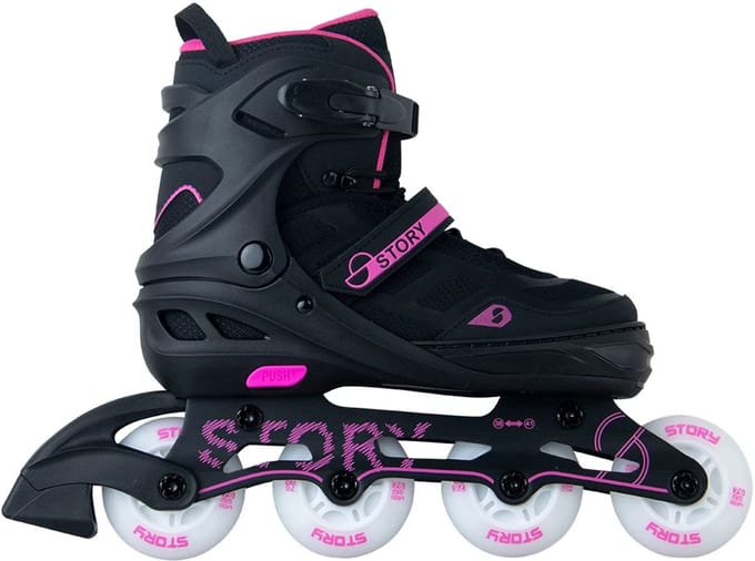 Story Verstelbare Inlineskates Fusion Pink - LED