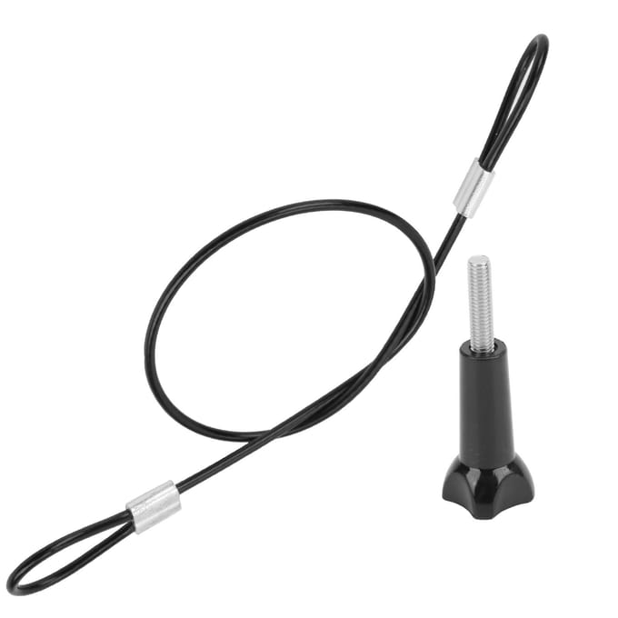 30cm Roestvrij Staal Tether Lanyard Pols Anti-Verlies Riem met 14 inch Schroef voor GOPRODJI OSMO black