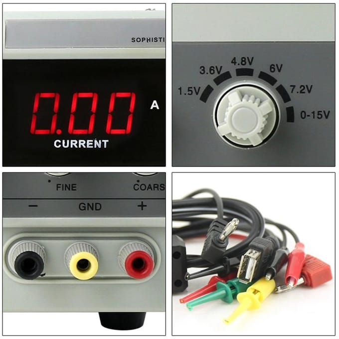 Alimentation cc de banc, Variable 15V 2A, affichage numérique, commutation réglable, alimentation régulée EU Plug gris