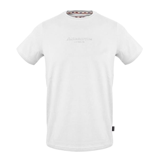 Aquascutum Heren Logo Crew Neck Regular T-shirt (Wit)