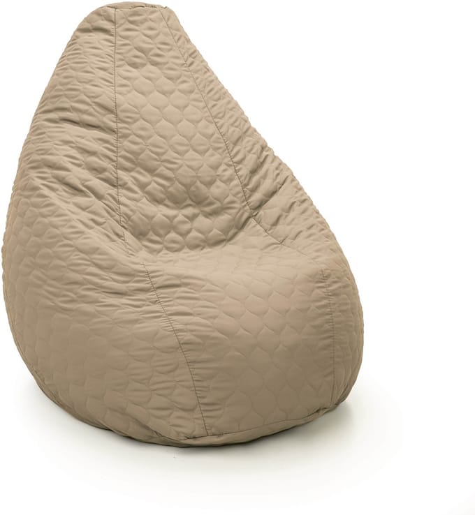 Drop & Sit - compacte zitzak - tijdloos gewatteerd nylon - beige - 180L - comfort & stijl met uitneembare binnenzak
