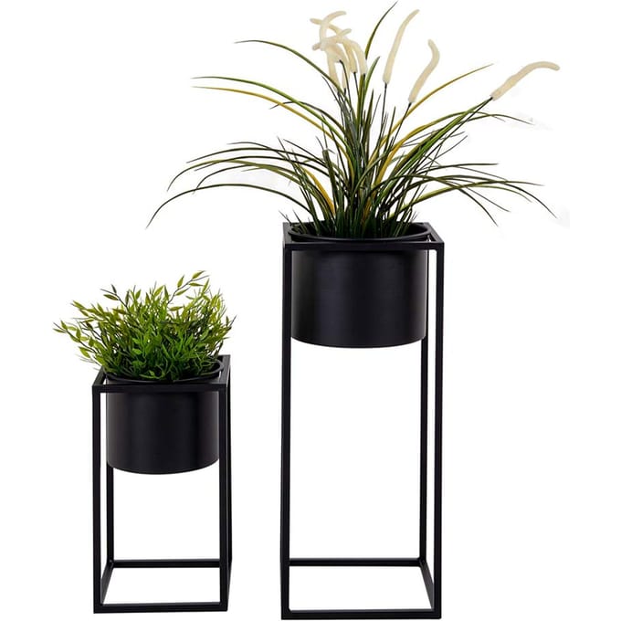 House Collection Bloempot Set Op Standaard Jonna - 2 Stuks
