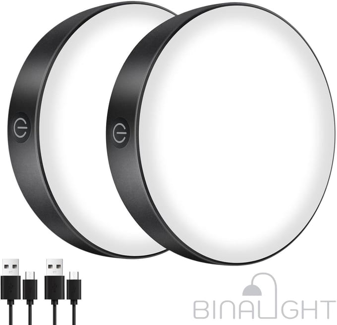 LED Kastlamp Set van 2 – Dimbaar & USB Oplaadbaar – Touch Bediening – Wit 6000K