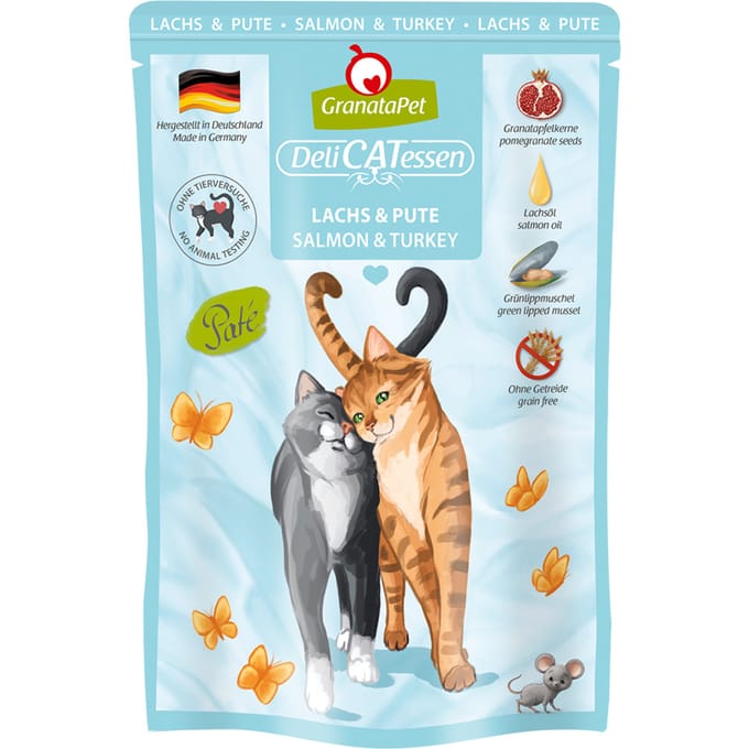 6x85g GranataPet DeliCatessen Zalm & Kalkoen Kattenvoer