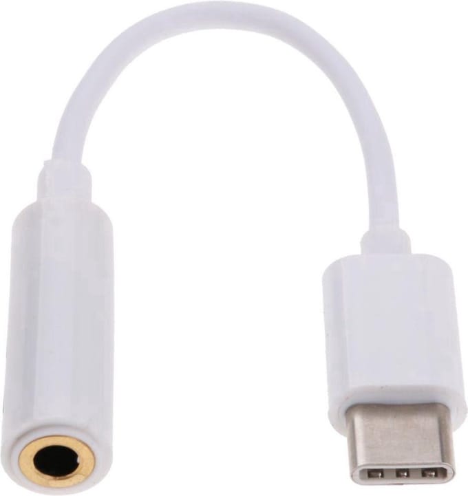 Heble® - USB-C naar Jack (3,5mm) Adapter (Wit) - Verbind USB Type C met Aux - USB naar Jack - USB naar Audio - USB naar Geluid
