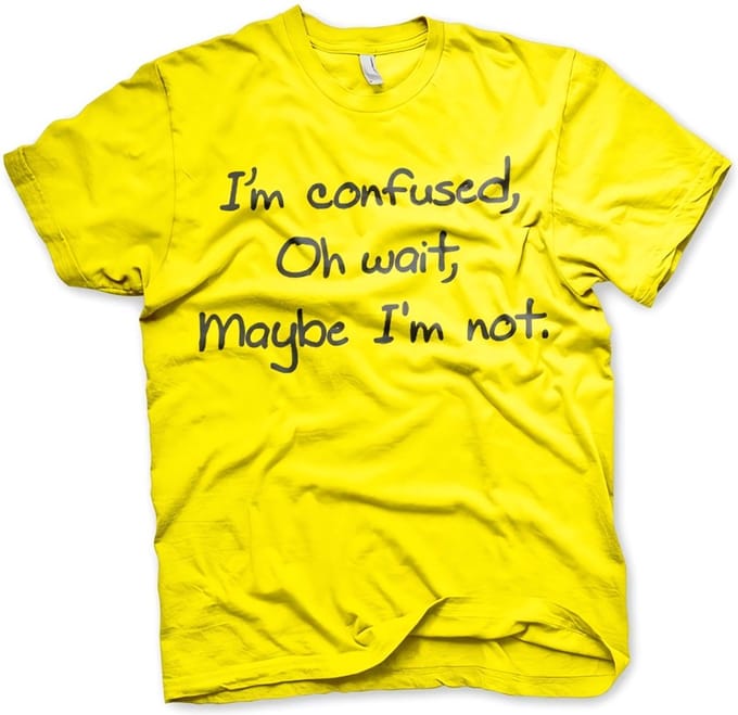 Hybris I'm Confuse d T-shirt geel
