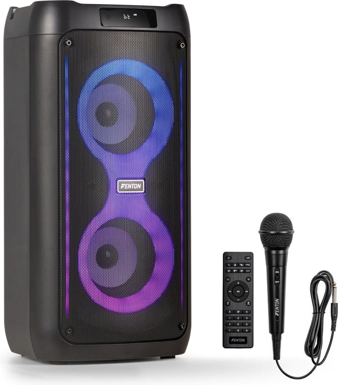 Partybox - Fenton Core80 - Bluetooth speaker draadloos - Draagbare speaker met lichteffecten en accu