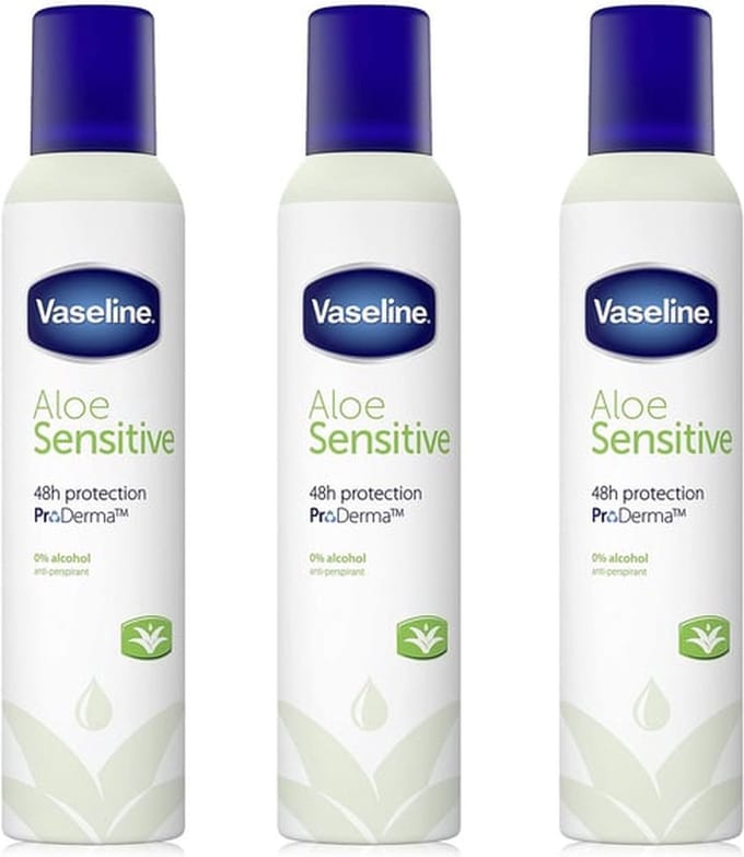 Vaseline ProDerma Aloe Sensitive Deodorant Spray - 3 x 250 ml