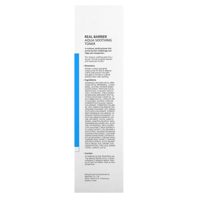 Real Barrier, Aqua Soothing Toner, 6.42 fl oz (190 ml) blue