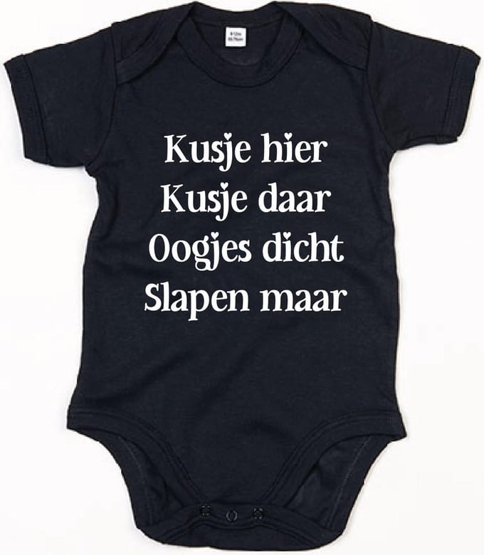 Rompertje Kusje Hier Kusje Daar-Zwart-12-18 Maanden