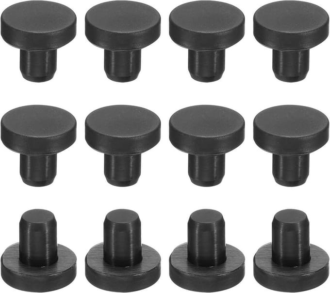 Siliconen Rubberen Stoppen - Flexibele Doppen - Gaten Afsluiten - Hittebestendig - 7 mm - Zwart
