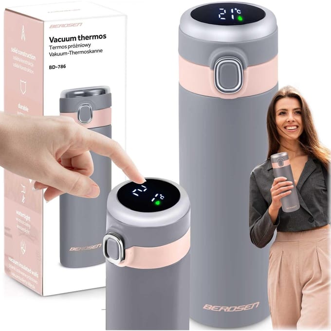 Vacuüm thermoskan - 450 ml - BD-786 - grijs