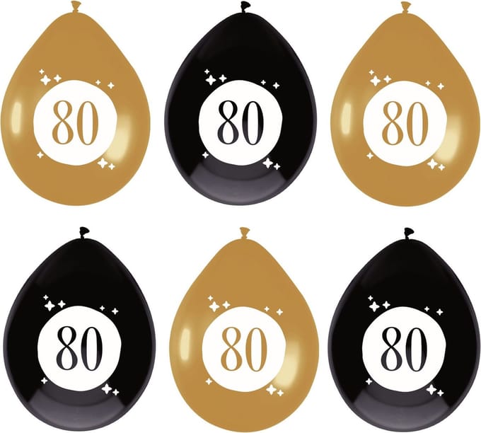 Haza Ballonnen - 80 jaar - leeftijd verjaardag - 12 stuks - 30 cm - versiering