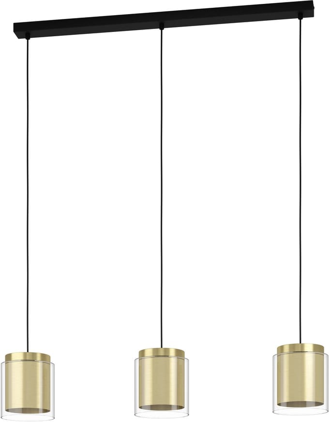 EGLO Lagunitas Hanglamp - E27 - 91 cm - Zwart/Geelkoper/Goud