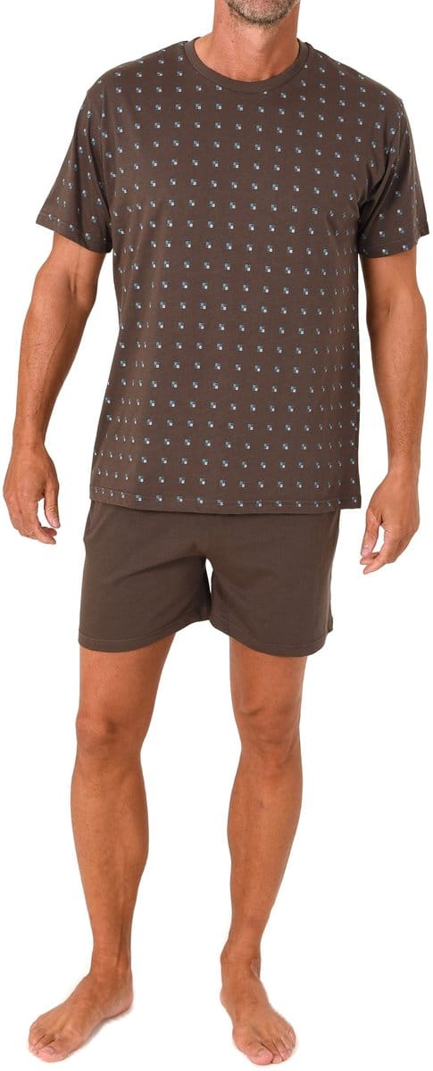 Normann herenpyjama shorty met korte mouwen in elegante look