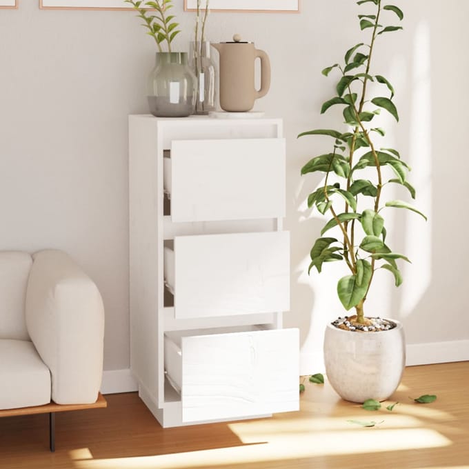 vidaXL - Dressoir - 32x34x75 - cm - massief - grenenhout - wit