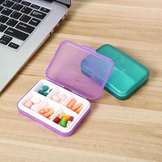 Pillendoos Organizer Container voor Tabletten Reis Kleine Tablet Doos Tarwestro Medicijn Container Organizer Dozen geel