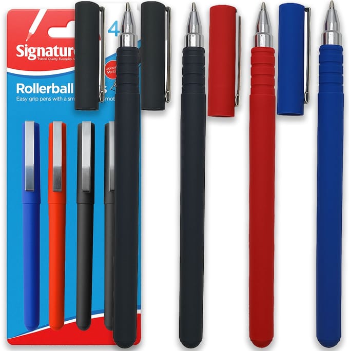 Signature - Balpennen Set - 4 Stuks - Gum Handvat