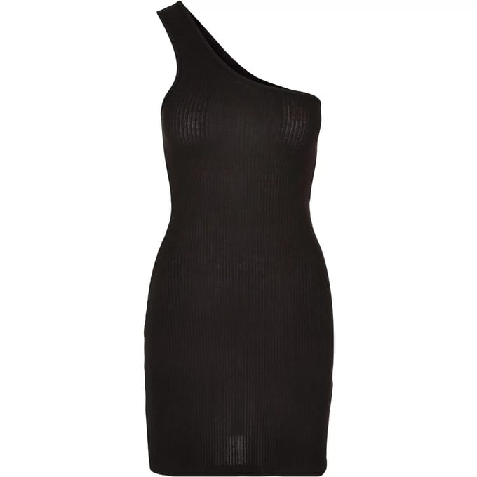 Geribde jurk met één schouder voor vrouwen Urban Classics