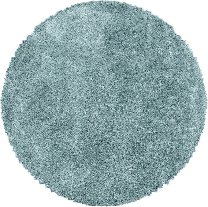 Flycarpets Luna Vloerkleed Rond - Blauw - Hoogpolig - 200 cm