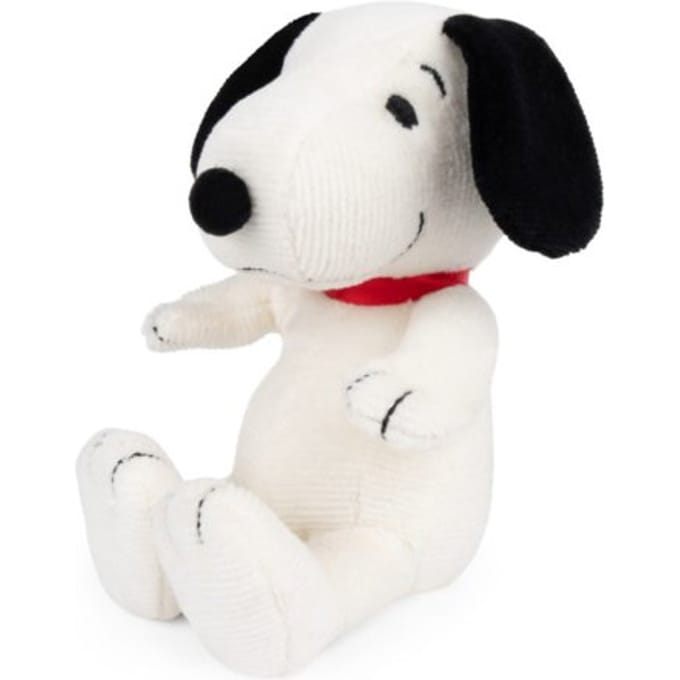 Snoopy corduroy knuffel in cadeaubox, formaat 17 cm, kleur creme