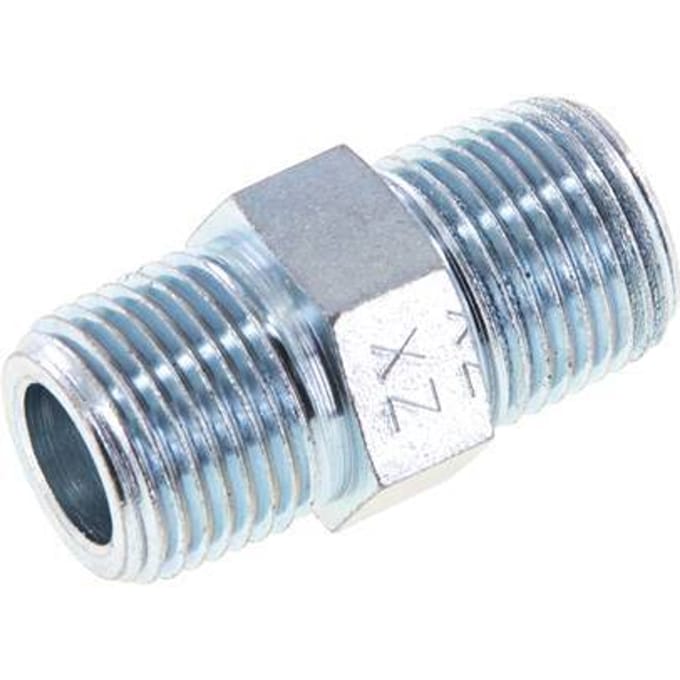 3/8'' NPT Verzinkt Stalen Borstnippel 210 Bar - Hydrauliek [2 Stuks]