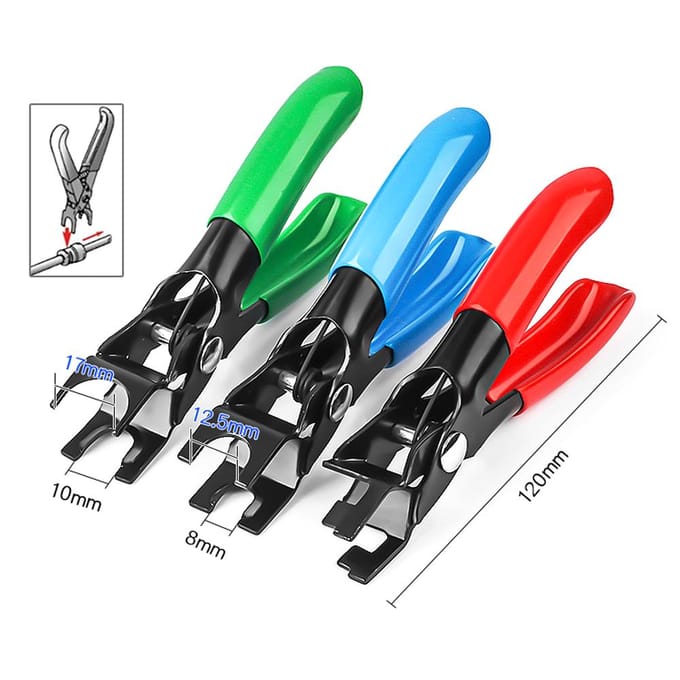 3 STKS Auto Automotive Waterslang Brandstofleiding Klemtang Striptang Bundel Klem Platte Band blue