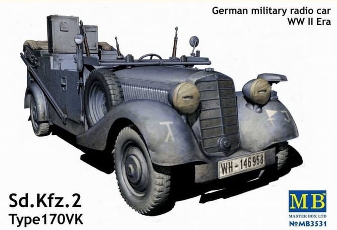 Master Box Modelbouwpakket Auto - 3531 Mercedes-Benz 170 Kfz. 2 Type 170VK - Radio Car WWII Plastic - 1:35 - Modelbouw