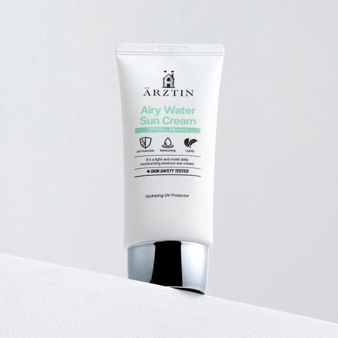[ARZTIN] Airy Water Sun Cream SPF 50+ PA++++ 60ml white