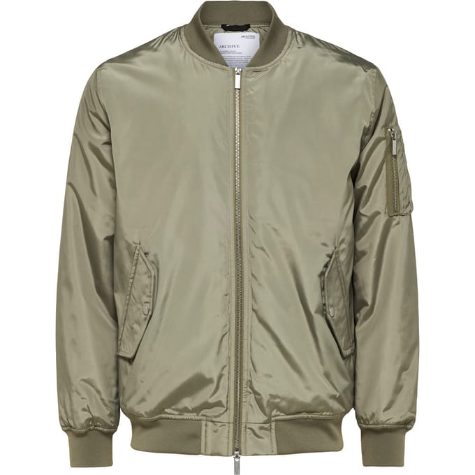 Selected - Heren Jas zomer Archive Bomber Jacket - Groen - Maat S