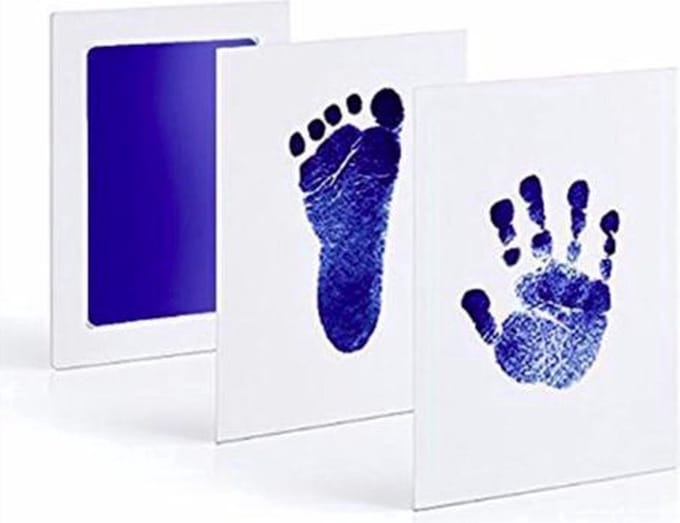 *** 2x Heble® Baby Hand- en Voetafdruk in Blauw ***
