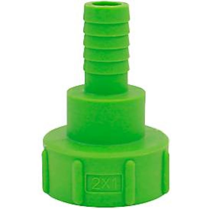 IBC-adapter, voor IBC-tanks met 2" uitlaatfitting, grove draad, Ø 55-62 mm, 1" slangpilaar